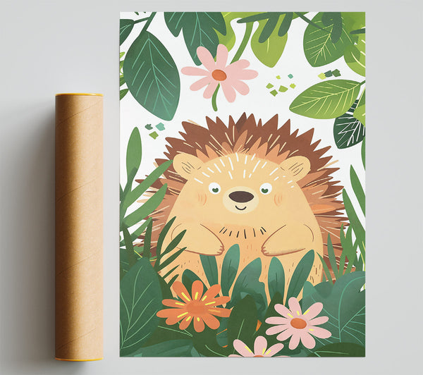 Orange Hedgehog Bloom Print