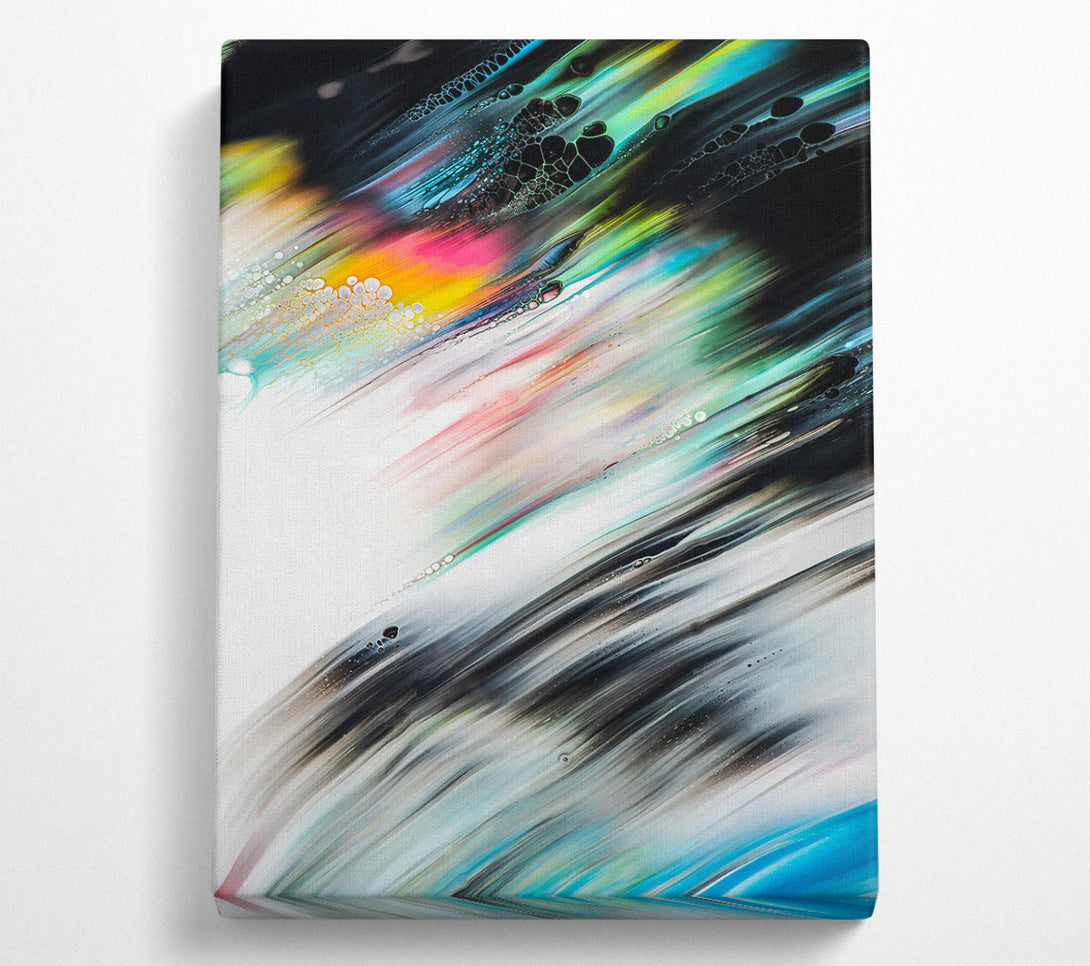  A Canvas Print of Black And Blue Swirls. Canvas Print