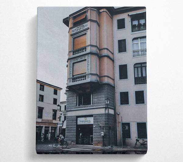  A Canvas Print of Greystone Corner Building Canvas Wall Art