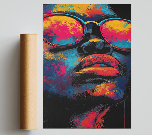 Red Sun Shades Print