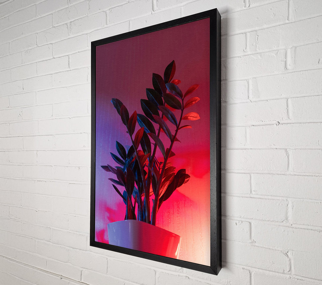  A Canvas Print of Pink Neon Plant Canvas Wall Art