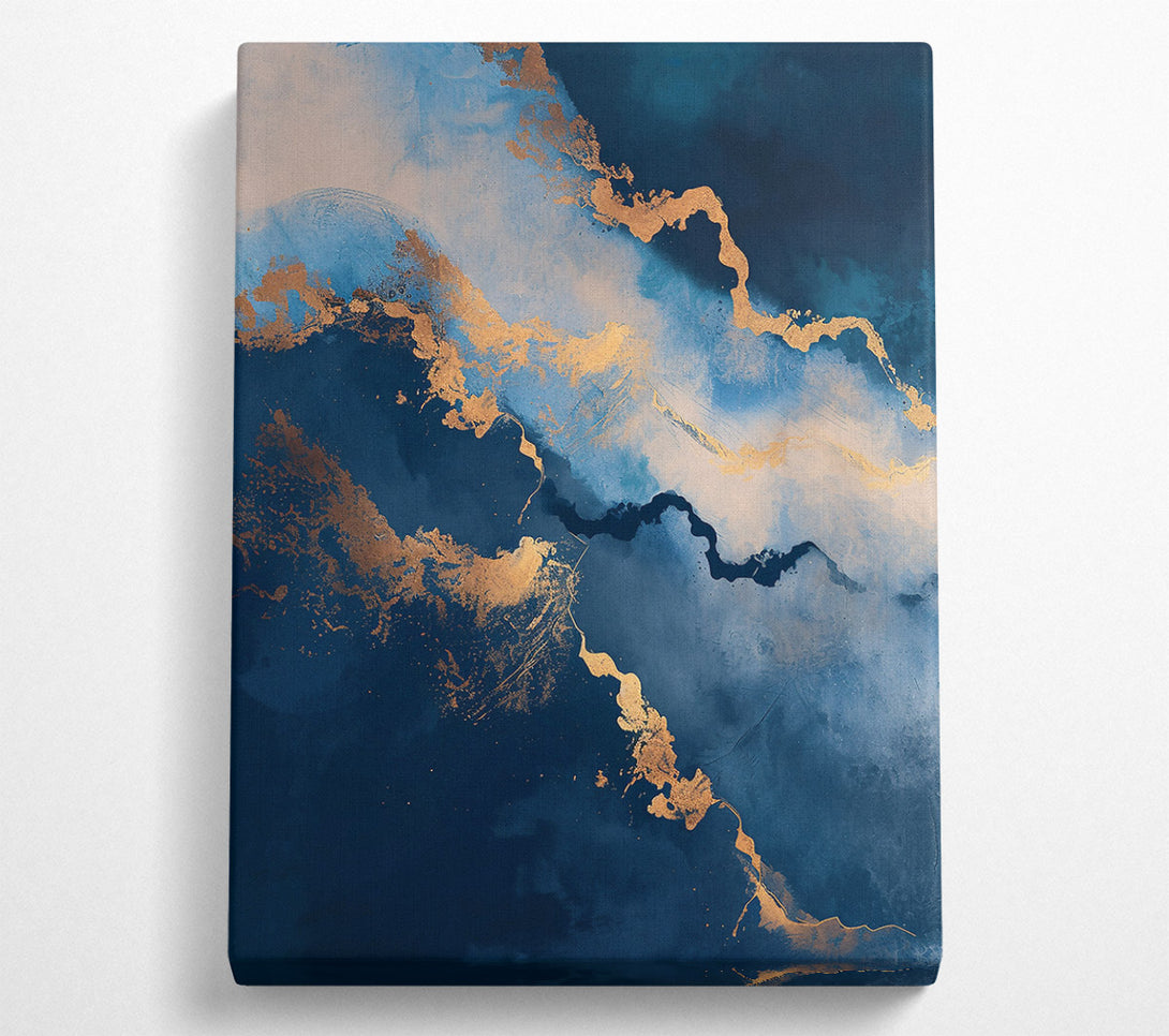  A Canvas Print of Midnight Blue Swirls. Canvas Wall Art