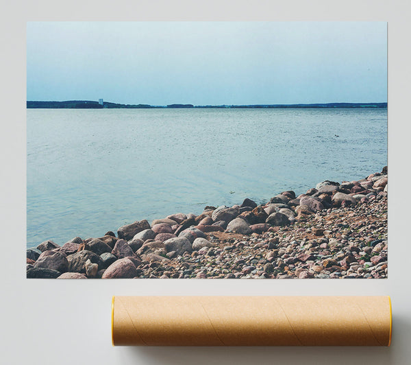 Blue Water Shoreline Poster