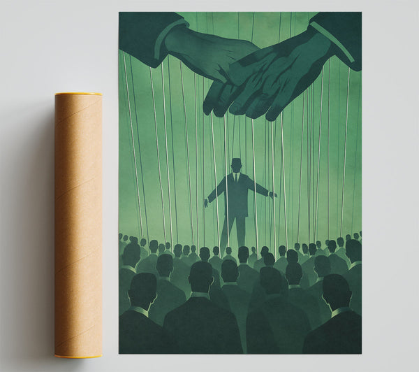Green Strings Of Control. Print