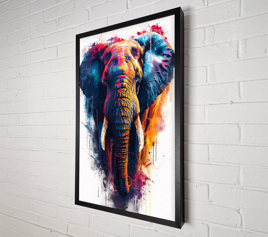  A Canvas Print of Colour Explosion Elephant Canvas Art