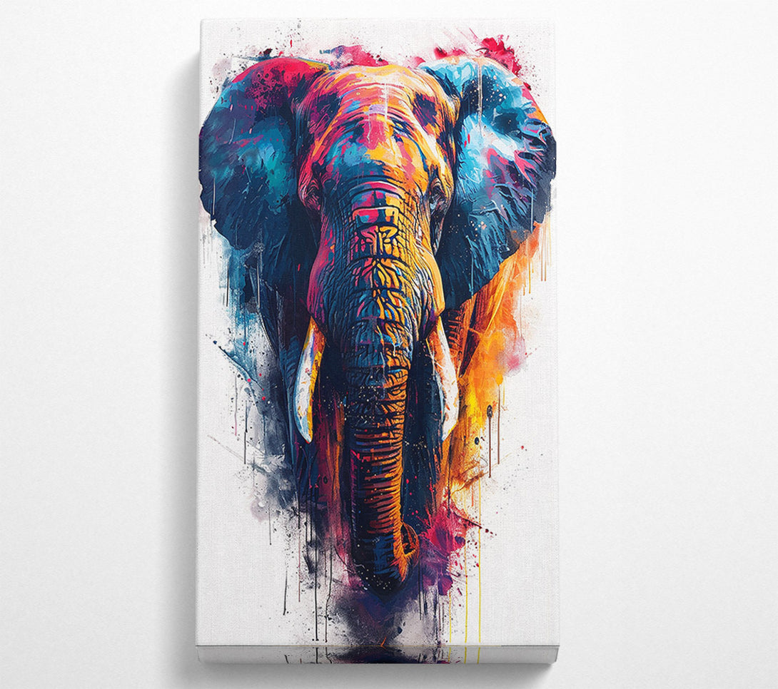  A Canvas Print of Colour Explosion Elephant Canvas Art