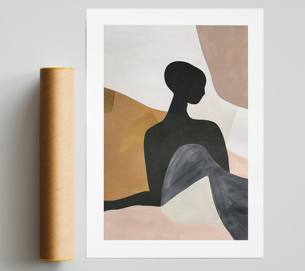 Black And Blush Abstraction Poster