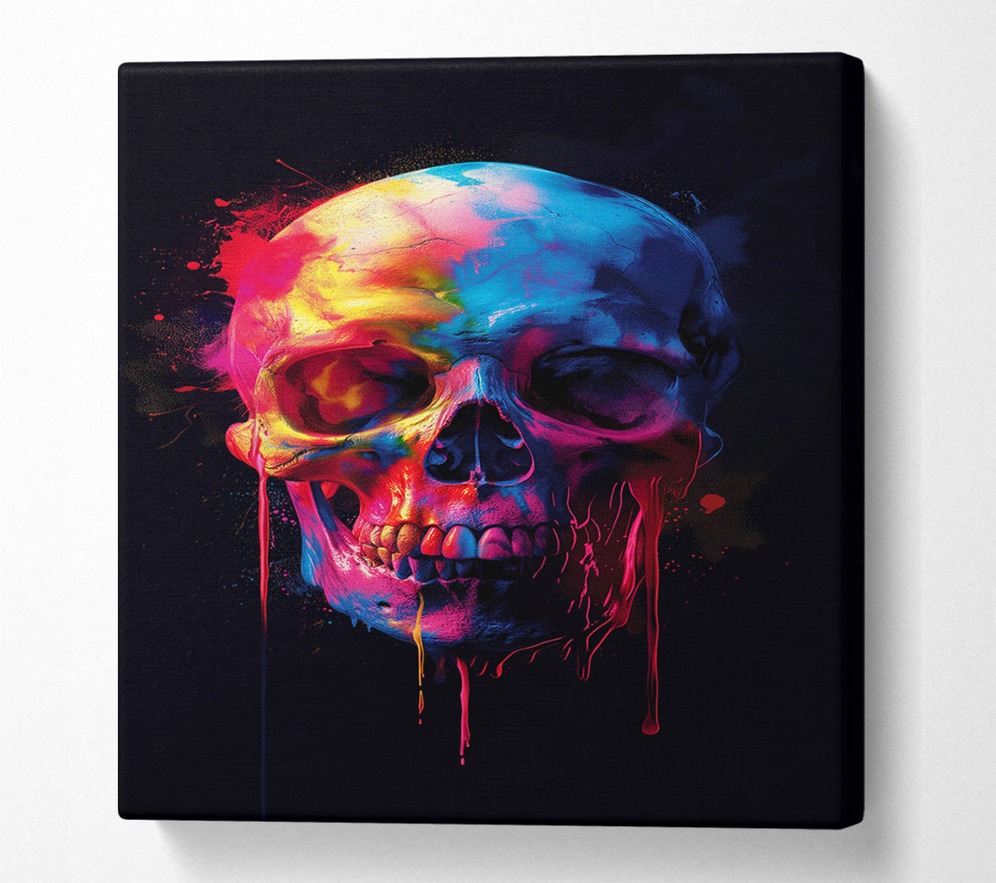  A Canvas Print of Colour Explosion Skull Canvas Print