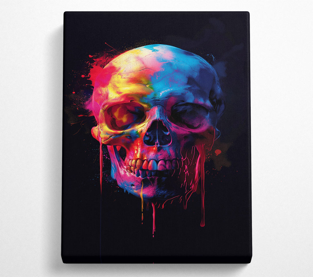  A Canvas Print of Colour Explosion Skull Canvas Print