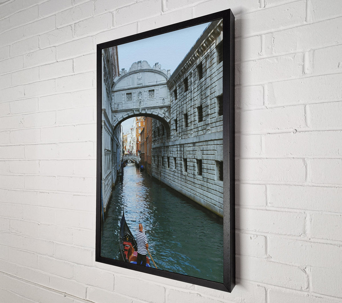  A Canvas Print of Gondola Under Blue Bridge Canvas Art