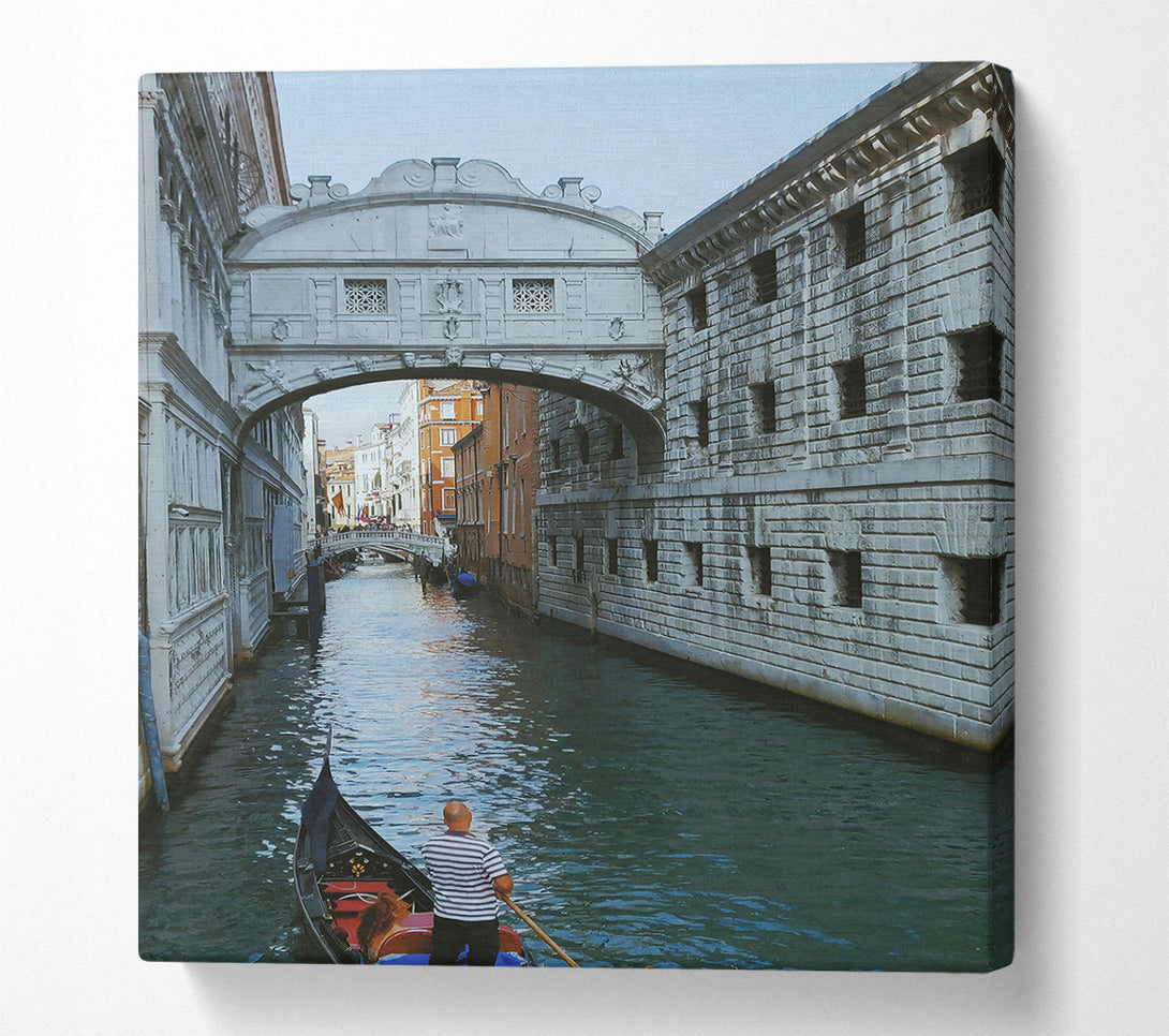  A Canvas Print of Gondola Under Blue Bridge Canvas Art