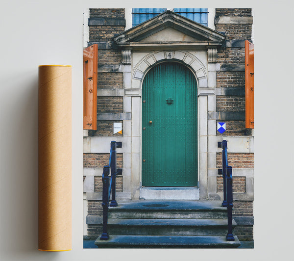 Emerald Doorway Steps Poster