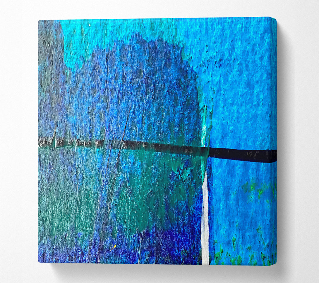  A Canvas Print of Azure Abstract Landscape Canvas Art