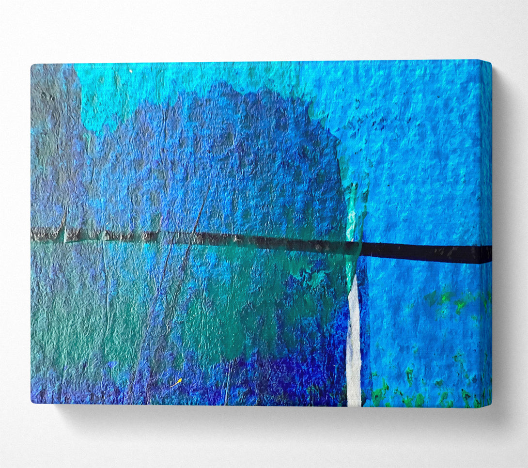  A Canvas Print of Azure Abstract Landscape Canvas Art