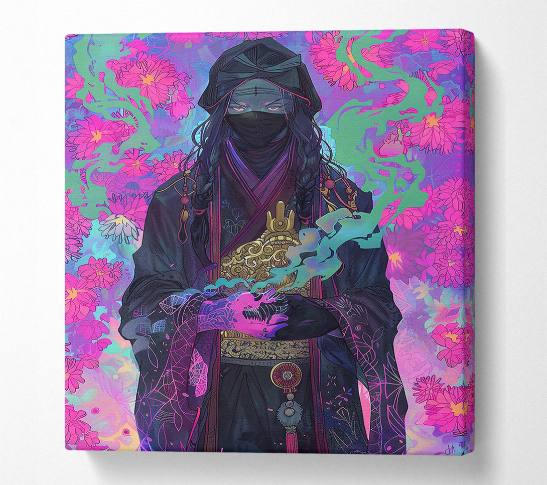  A Canvas Print of Crimson Bloom And Smoke Canvas Art