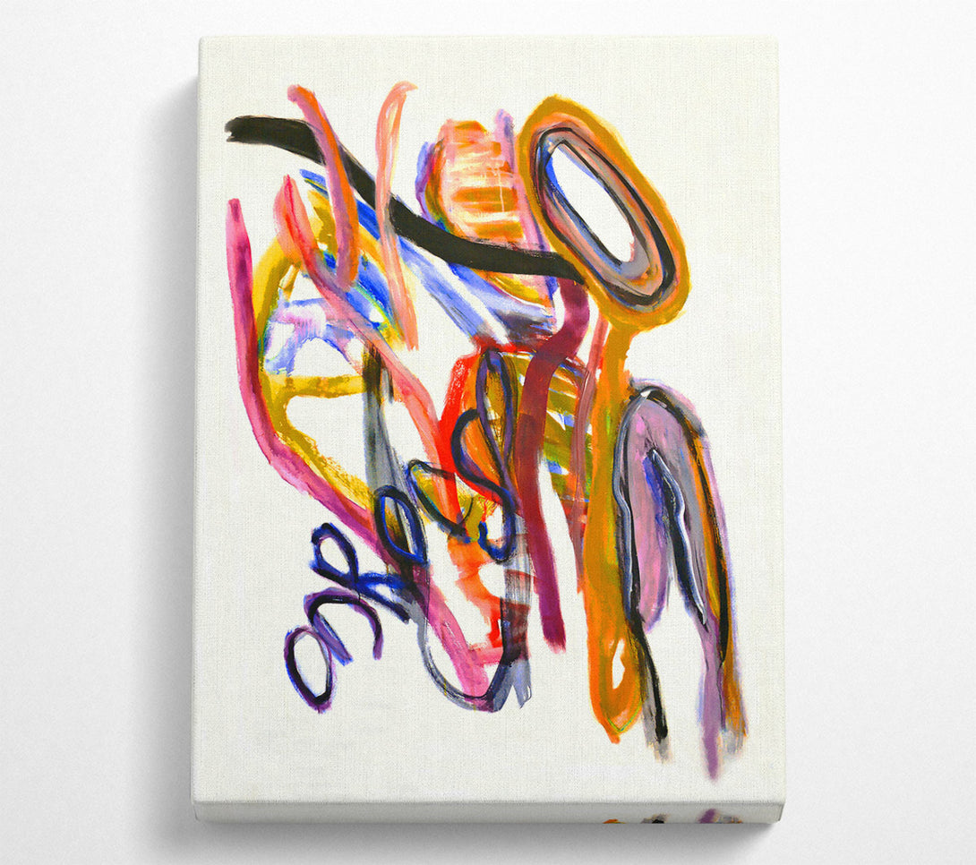  A Canvas Print of Orange Abstract Swirls Canvas Print