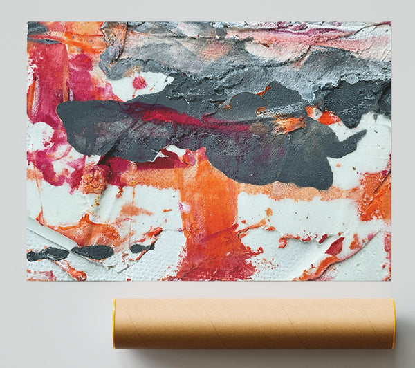 Crimson And Orange Abstract Print