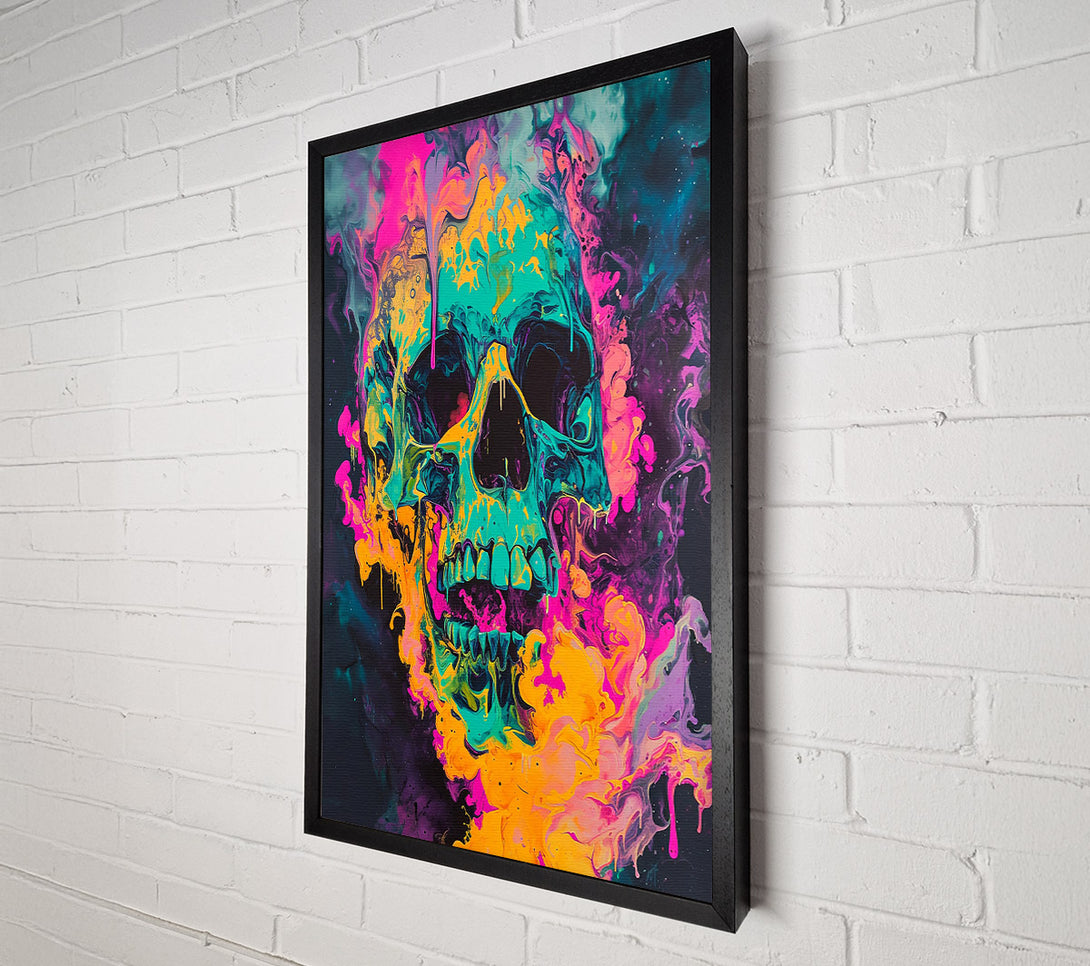  A Canvas Print of Colour Smoke Skull Canvas Print