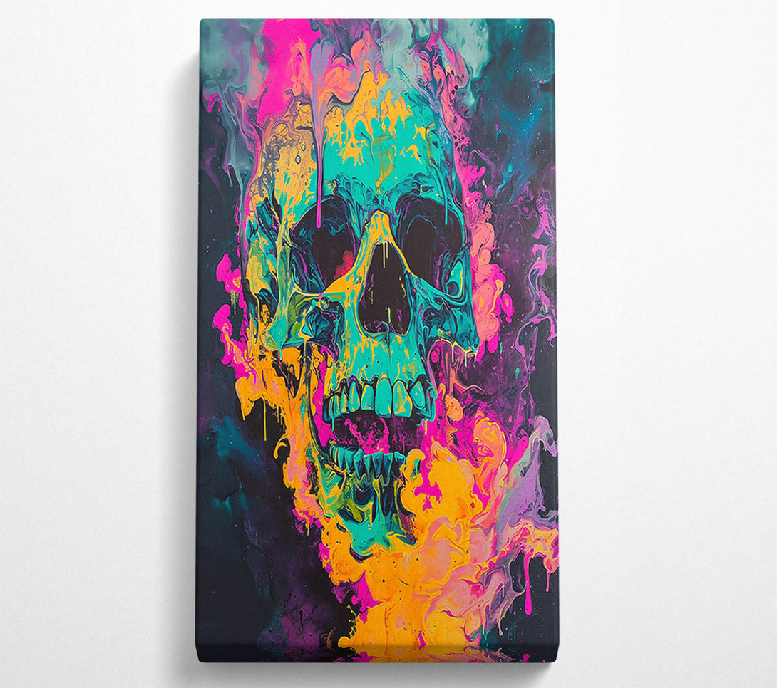  A Canvas Print of Colour Smoke Skull Canvas Print