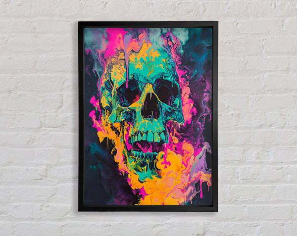 Colour Smoke Skull Framed Print