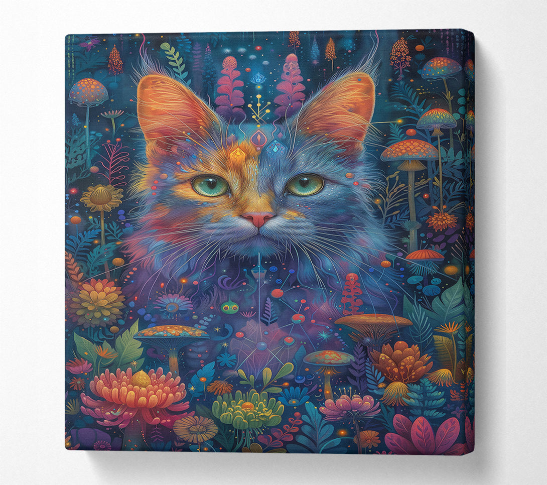 A Canvas Print of Blue Feline Dreamscape Canvas Art