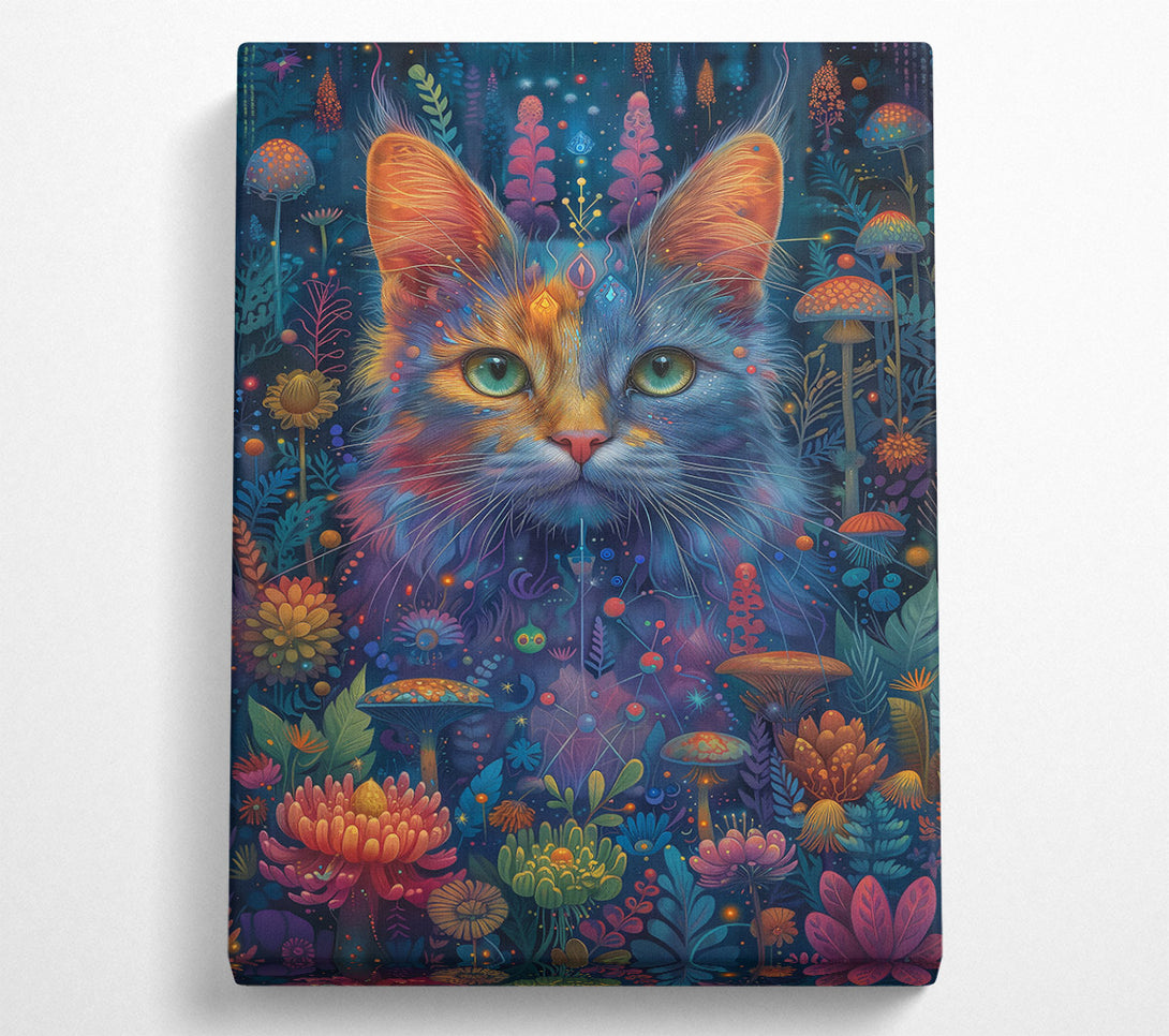  A Canvas Print of Blue Feline Dreamscape Canvas Art