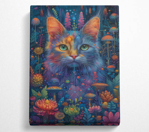  A Canvas Print of Blue Feline Dreamscape Canvas Art
