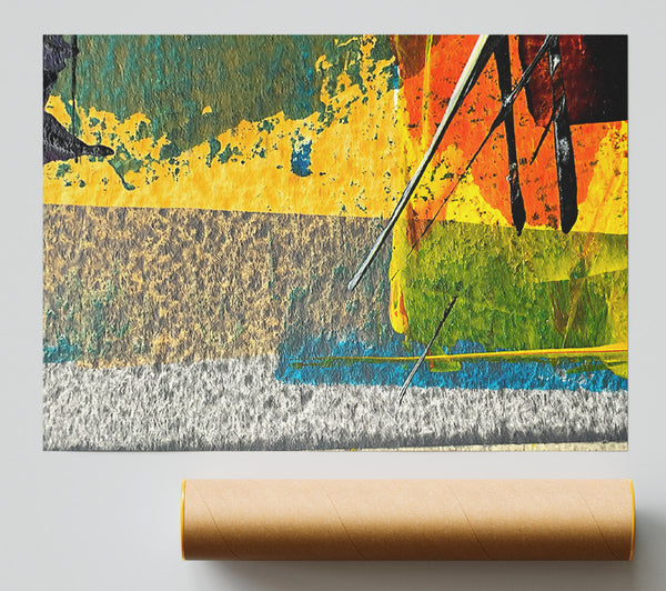 Yellow Hues Of Abstract Print