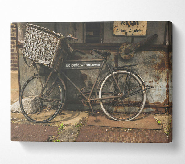  A Canvas Print of Rusty Grey Bike Canvas Art