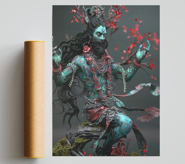 Teal Forest Guardian Poster