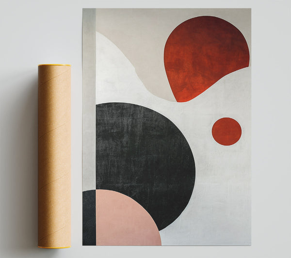 Crimson And White Forms Print