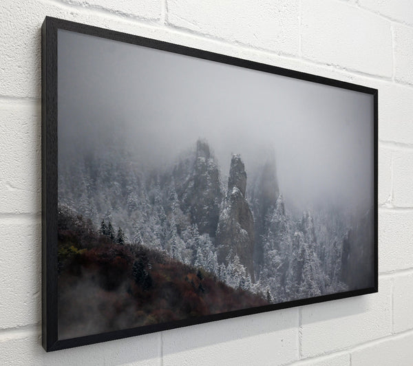 Gray Peaks In Mist
