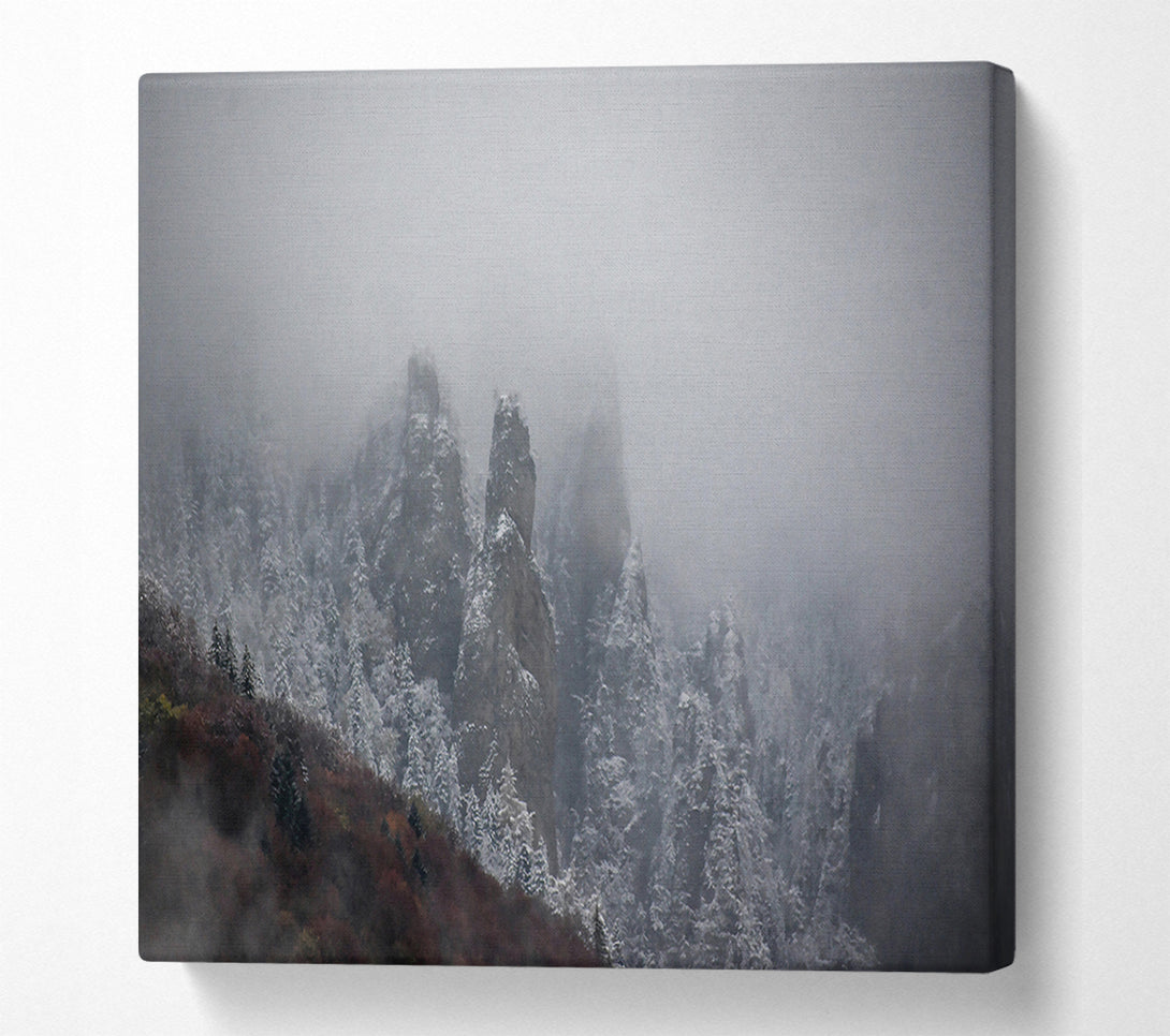  A Canvas Print of Gray Peaks In Mist Canvas Art