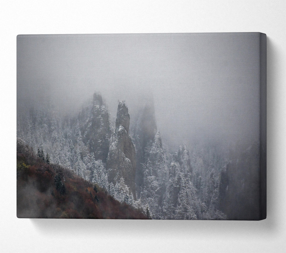  A Canvas Print of Gray Peaks In Mist Canvas Art