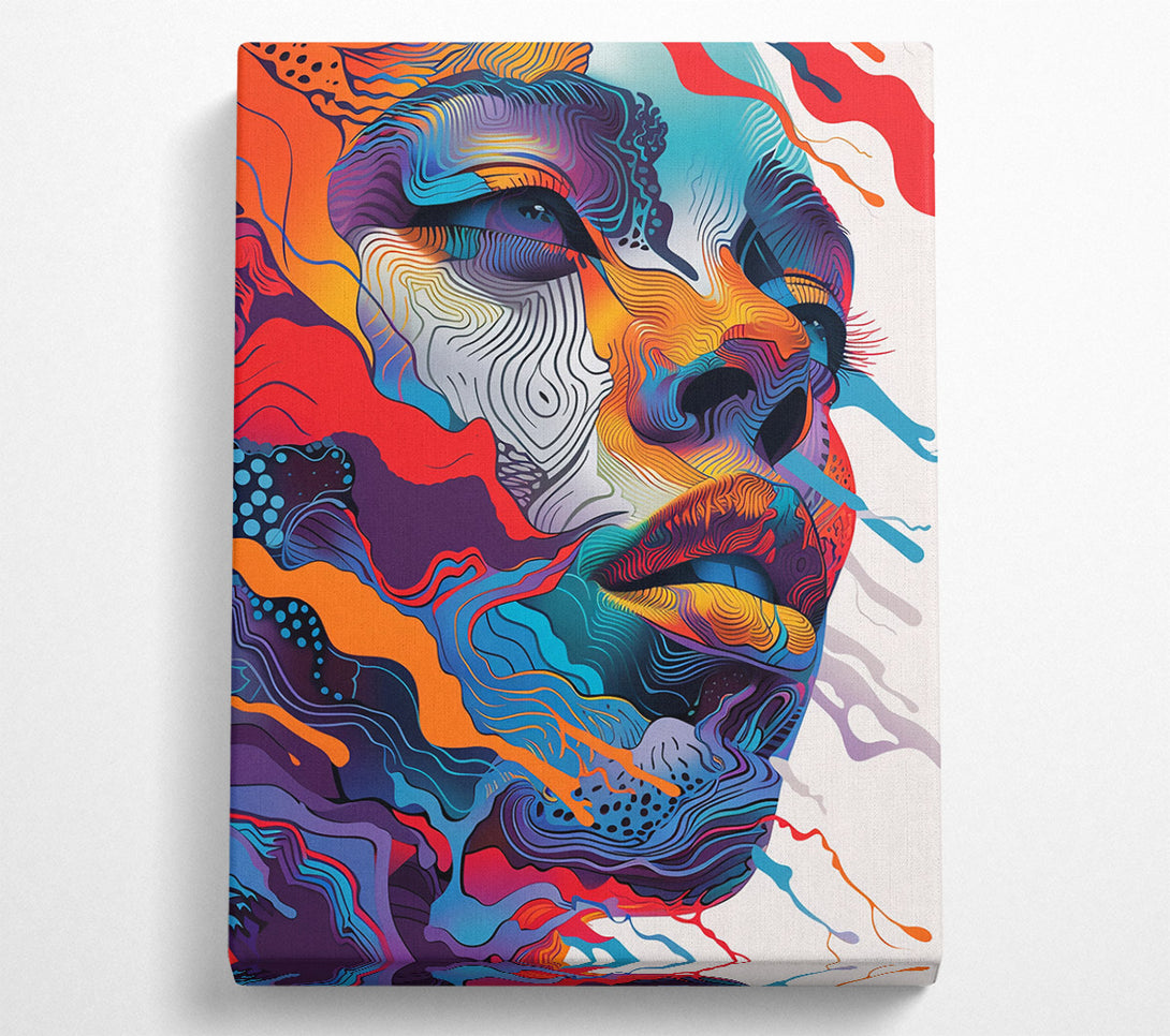  A Canvas Print of Orange Abstract Portrait Canvas Art