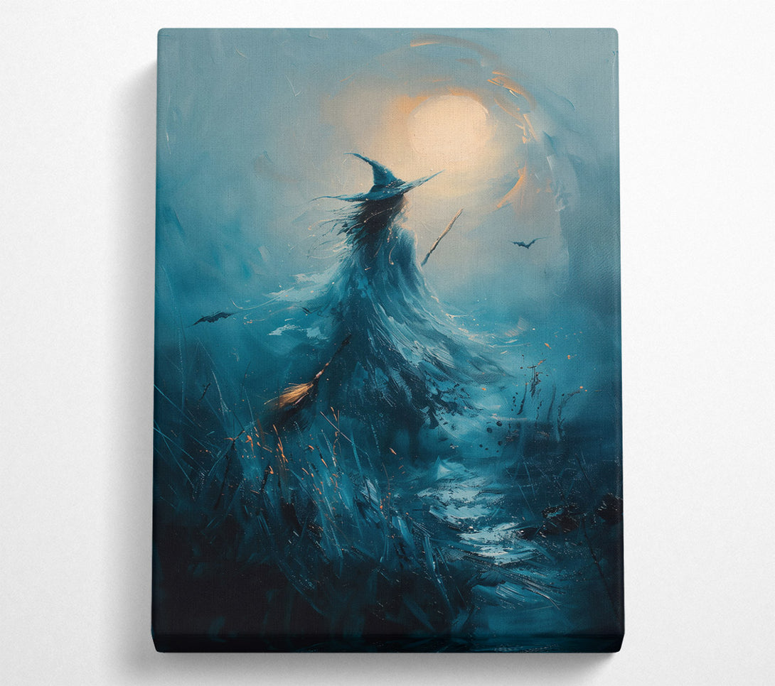  A Canvas Print of Teal Witch'S Flight Canvas Wall Art