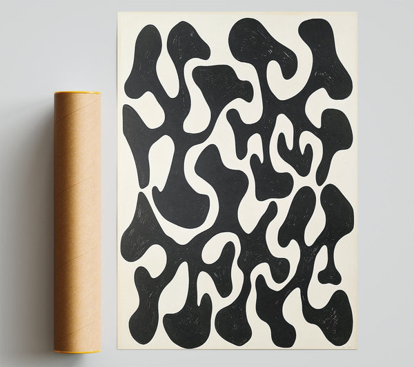 Black Abstract Forms Poster