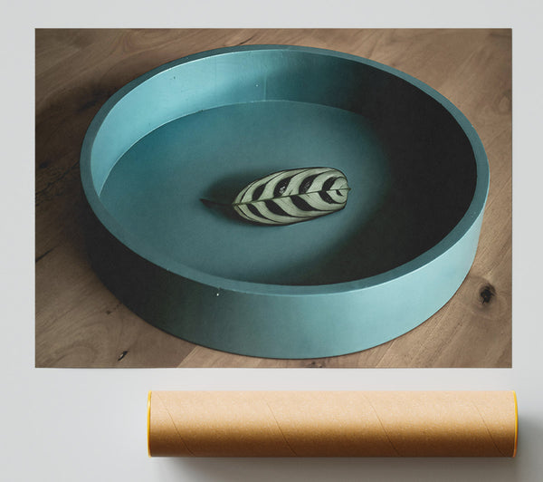 Teal Leaf Resting Giclee Print
