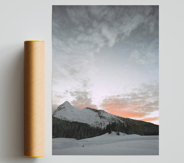 Pink Sky Mountain Poster
