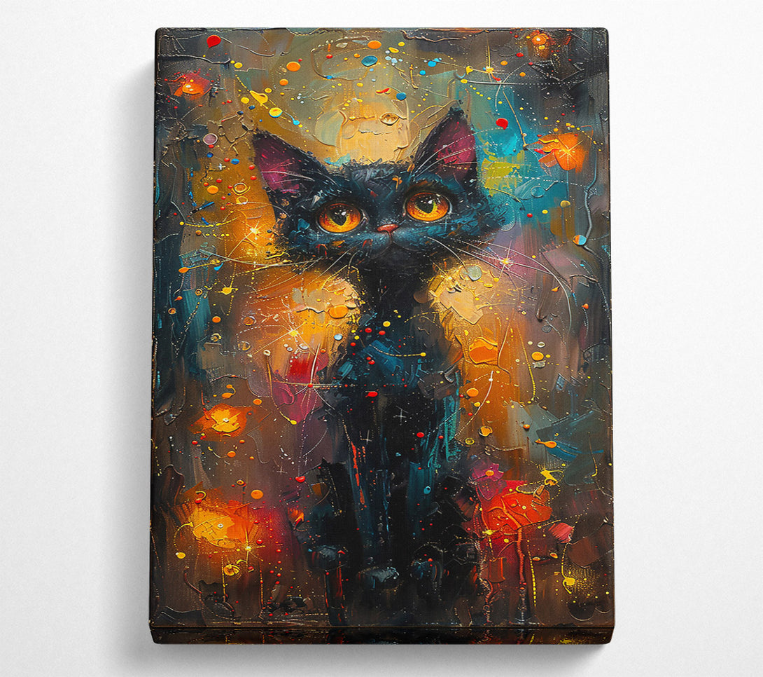  A Canvas Print of Blue Night Feline Canvas Wall Art