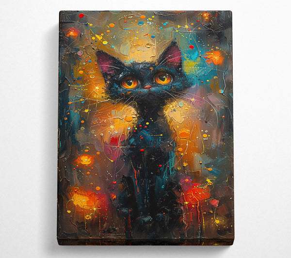  A Canvas Print of Blue Night Feline Canvas Wall Art