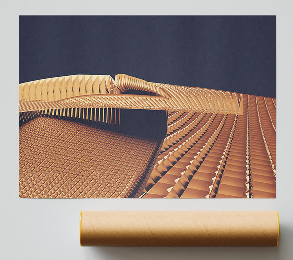 Golden Geometric Ascent Print