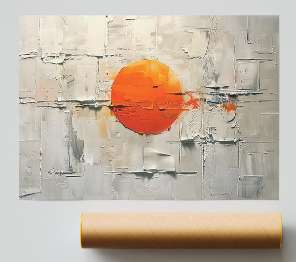 Orange Grid Abstract Poster