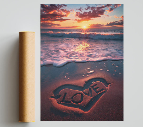 Orange Sunset Love Print