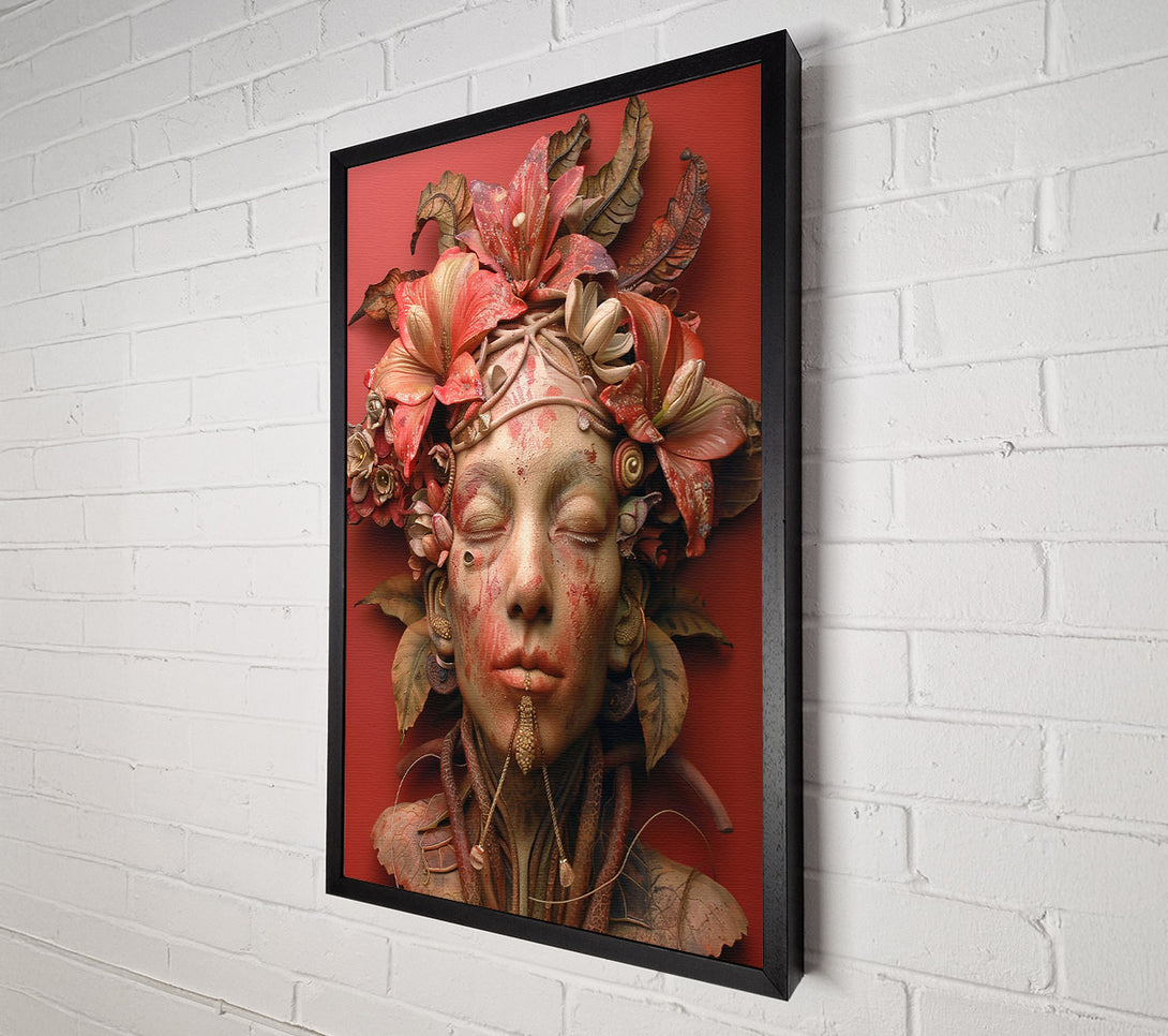  A Canvas Print of Crimson Floral Embrace Canvas Art