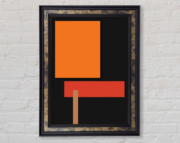 Coloured Squares With Walnut Background Framed Print