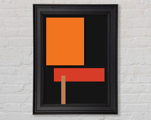 Coloured Squares With Black Background Framed Print