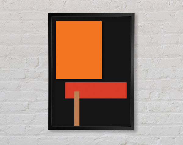 Coloured Squares With Black Background Framed Print