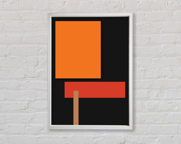 Coloured Squares With White Background Framed Print