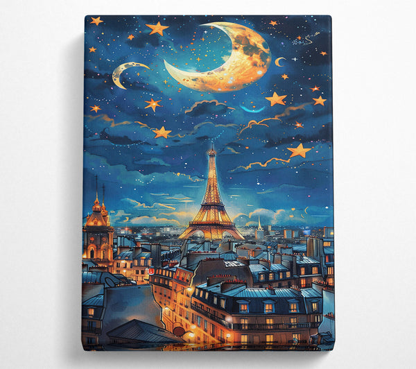  A Canvas Print of Golden Night In Paris Canvas Wall Art